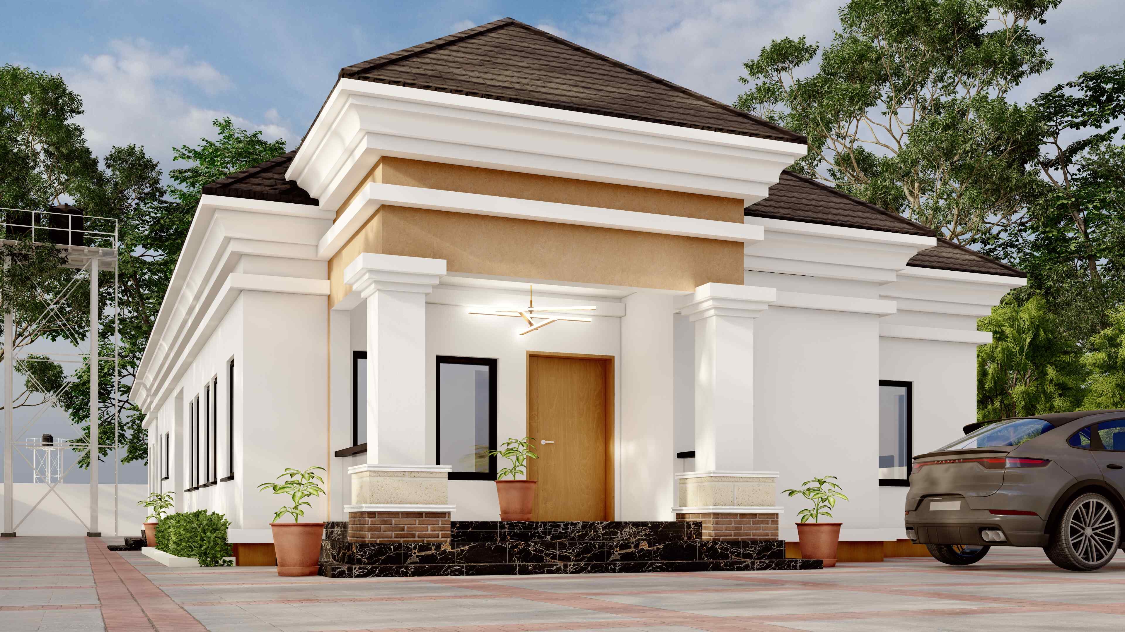 Modern 4 Bedroom Bungalow house plan