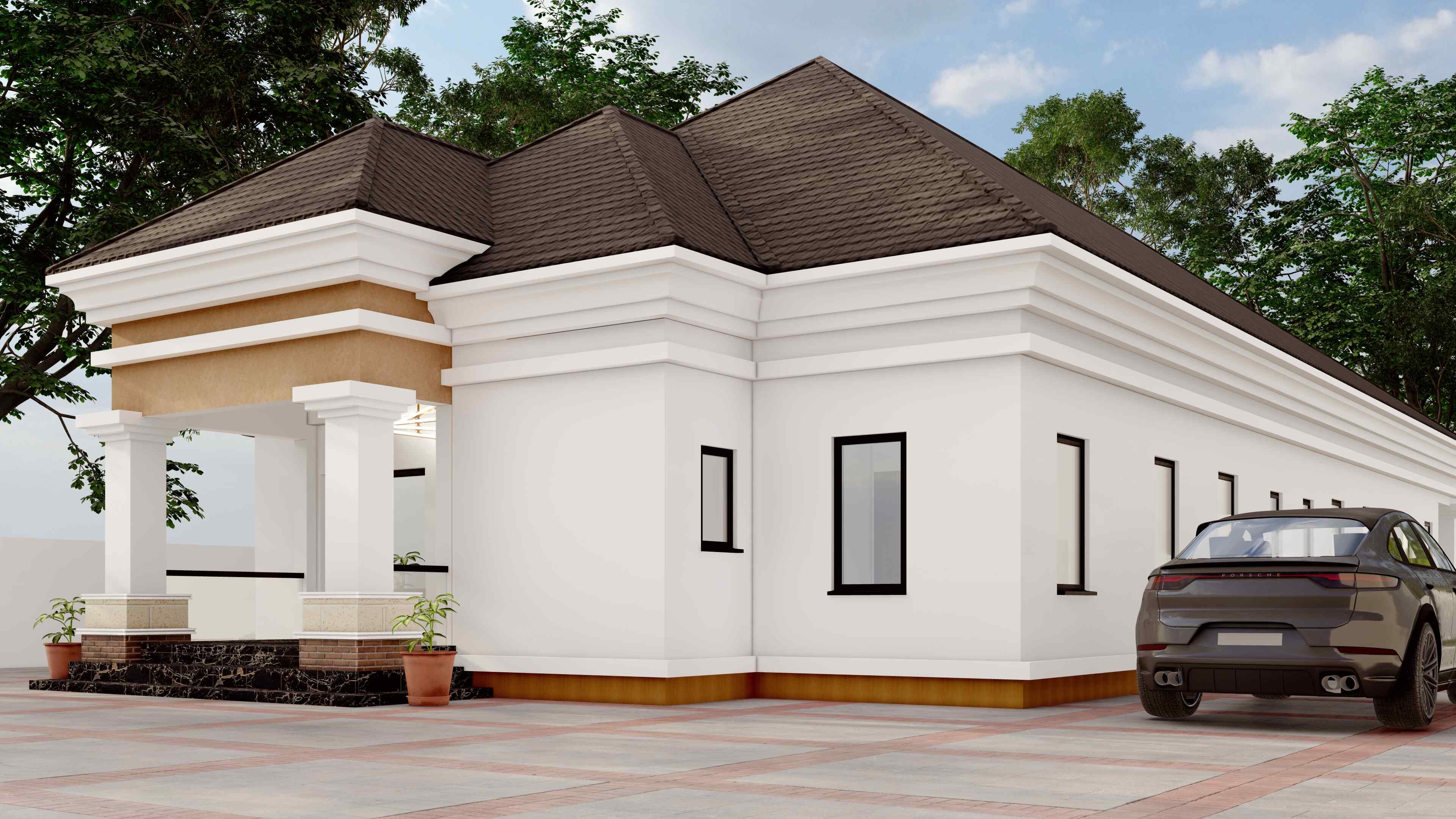 Modern 4 Bedroom Bungalow house plan