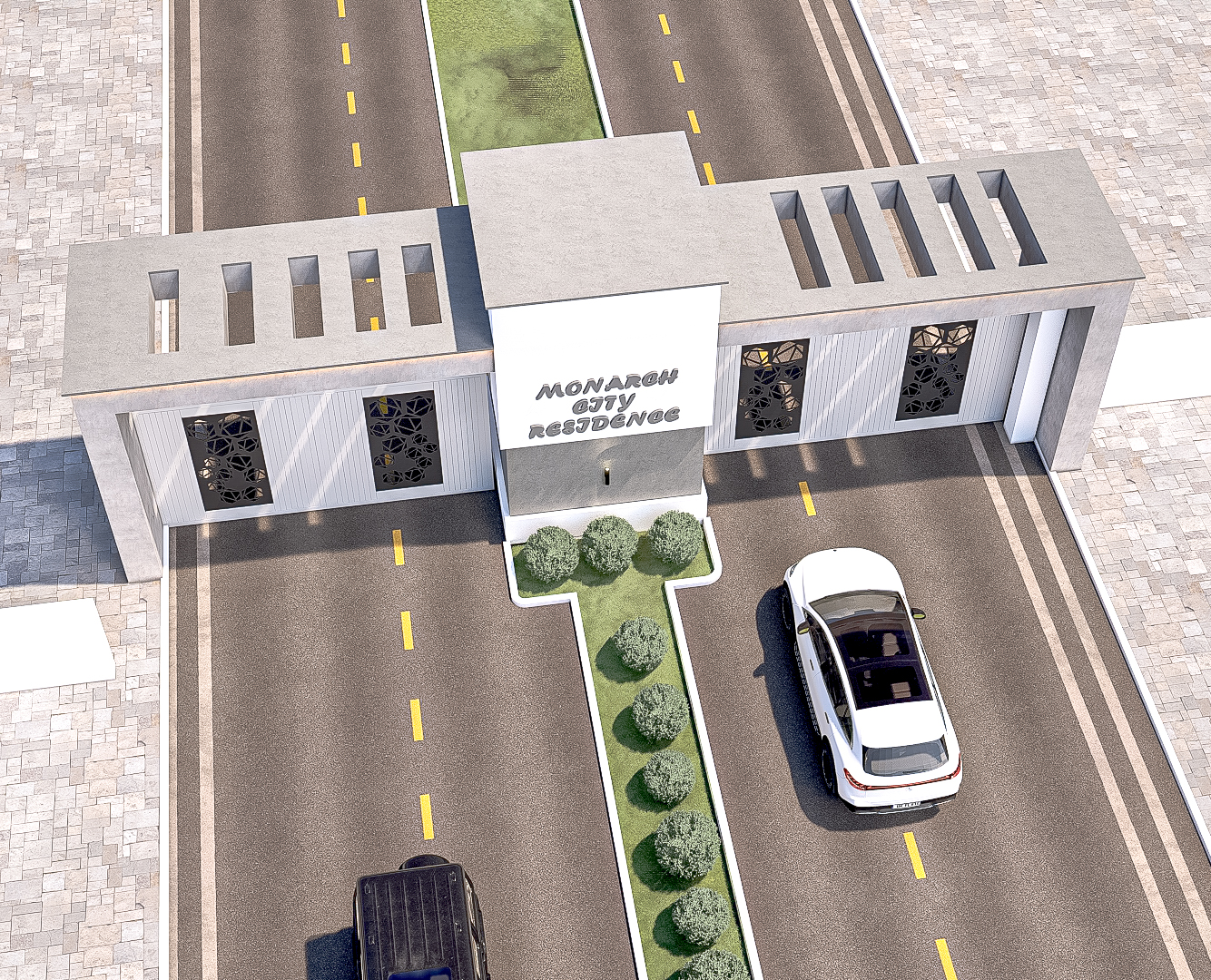 Gate House Design 3D Render